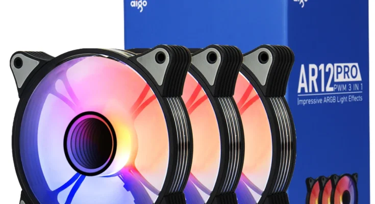 Aigo AR12PRO 120mm rgb 팬 4 핀 PWM argb 냉각 팬 3 핀 5v 오로라 효과 다채로운 선택 12cm 인공 호흡기 컴퓨터 PC 케이스 팬