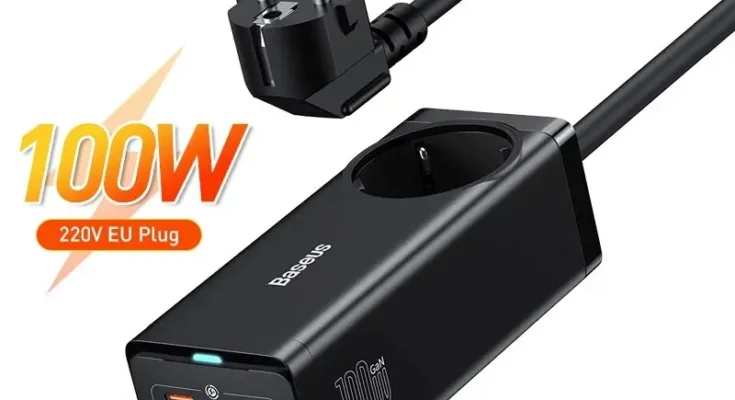 Baseus 데스크탑 멀티탭 충전 스테이션, 100W GaN3 Pro USB 충전기, C 타입 PD QC 고속 충전 4.0, 3.0 고속 충전