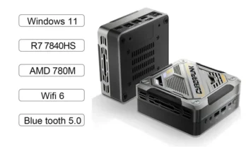 Chatreey AN3 미니 PC, 다채로운 조명, 게임 데스크탑 컴퓨터, WiFi 6 BT 5.0, R7 7840HS, 780M