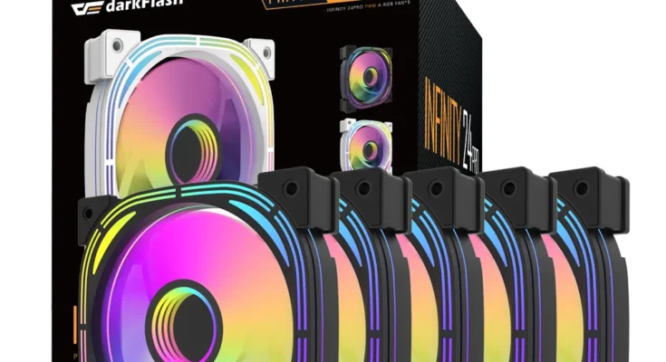 Darkflash-INF24 Pro 120mm Rgb PC 케이스 팬, 인피니티 3 핀 5V 동기화 Argb 4 핀 Pwm 커넥터 데스크탑용 냉각 팬