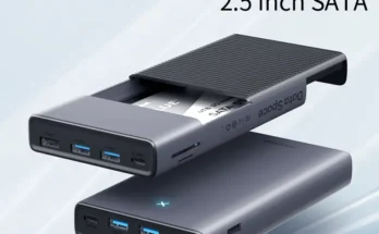 Hagibis USB C 허브 (하드 드라이브 인클로저 포함) 2.5 SATA-USB 3.0 c형 어댑터 (외장 SSD 디스크 HDD 케이스 용)