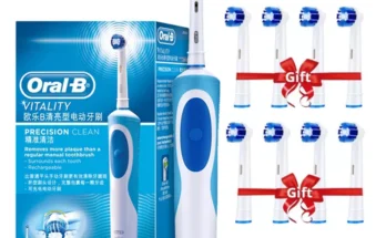 Oral B 전동 칫솔 성인 회전 깨끗한 치아 충전 칫솔 3D 미백 치아 구강 관리 브러시 브러시 헤드 증정