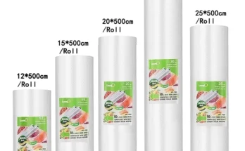 SaengQ 식품 진공 밀봉기용 진공 백, 신선하게 오래 보관, 12 + 15 + 20 + 25 + 30cm x 500cm 롤, 진공 포장기용 로트 백